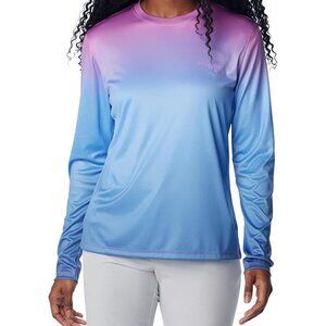 NWT Columbia Women's PFG Tidal Tee Palm Rise Long Sleeve in Bright Lavender